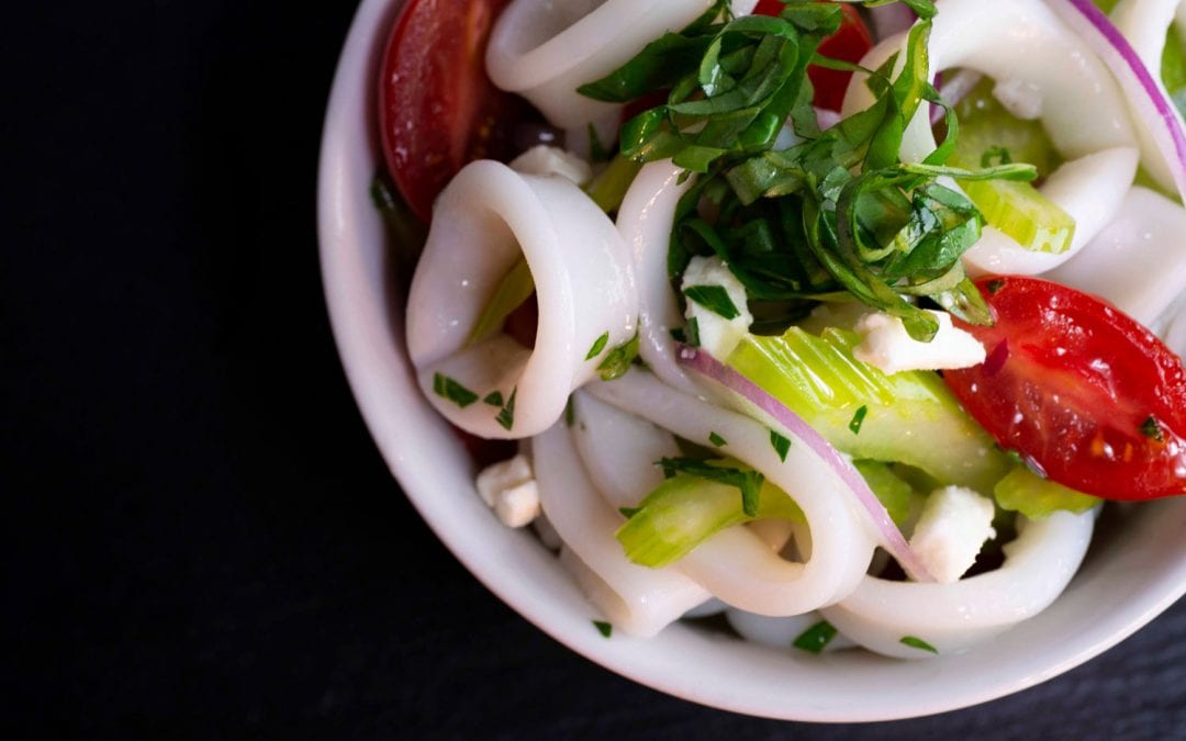 Poached Calamari Salad